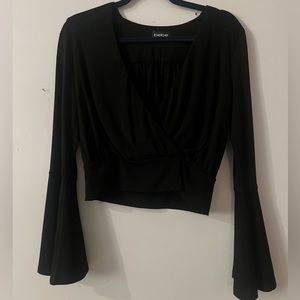 Bebe Womens Flowy Arms Crop Blouse